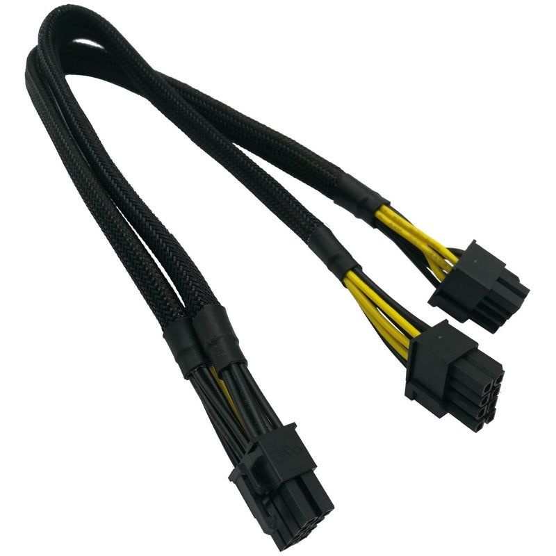 COMeap GPU Power Cable for Dell PowerEdge R720 720XD R730, CPU 8 Pin Male to Dual 8 Pin(6+2) Male PCIe Power Adapter for NVIDIA Tesla GPU J30DG 15-inch(38cm) - Image 1